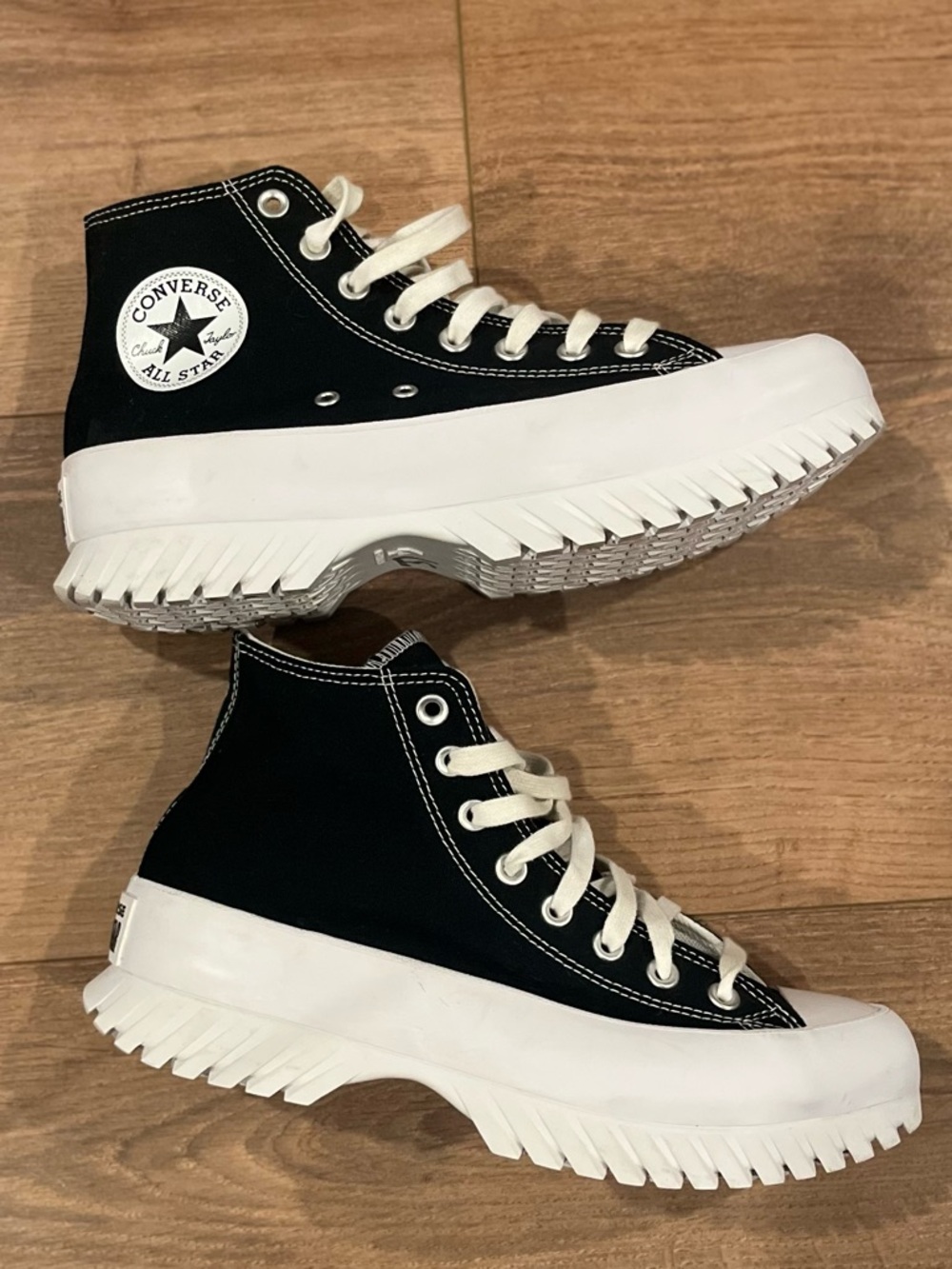 Converse High Top Lugged Platform Sneakers Black
